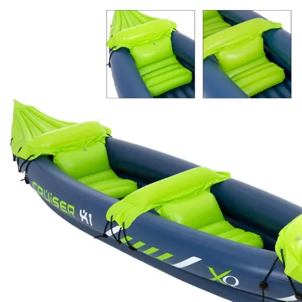 Kayak Gonflable Cruiser X1 ECD Germany, pour 2 Personnes, 318x80x55 cm, Vert/Blanc/Bleu 5