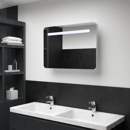 Maison du'monde - Armoire de salle de bain à miroir LED 80x9,5x55 cm