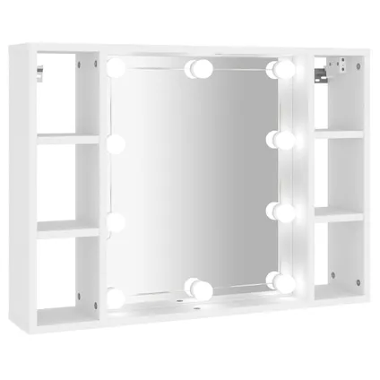 Maison du'monde - Spiegelkast met LED-verlichting 76x15x55 cm wit 2