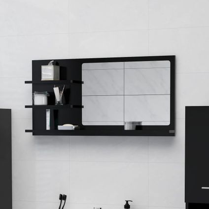 Maison du'monde - Badkamerspiegel 90x10,5x45 cm bewerkt hout zwart