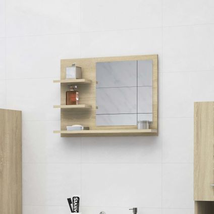 Maison du'monde - Miroir de salle de bain chêne sonoma bois d’ingénierie