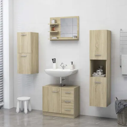 Maison du'monde - Miroir de salle de bain chêne sonoma bois d’ingénierie 6