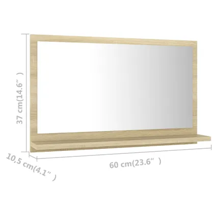 Maison du'monde - Miroir de salle de bain Chêne sonoma 60x10,5x37 cm Aggloméré 7