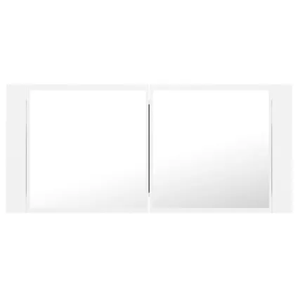 Maison du'monde - Armoire salle de bain à miroir LED Blanc 100x12x45 cm Acrylique 4