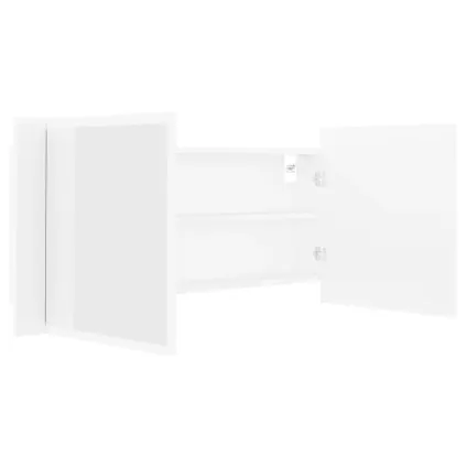 Maison du'monde - Armoire salle de bain à miroir LED Blanc 100x12x45 cm Acrylique 5