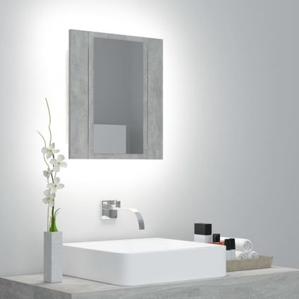 Maison du'monde - Badkamerkast met spiegel en LED 40x12x45 cm acryl betongrijs