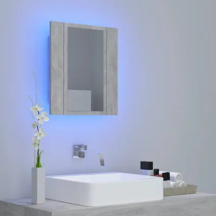 Maison du'monde - Badkamerkast met spiegel en LED 40x12x45 cm acryl betongrijs 3