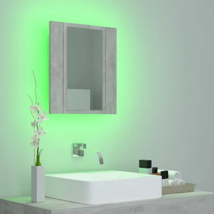 Maison du'monde - Badkamerkast met spiegel en LED 40x12x45 cm acryl betongrijs 4