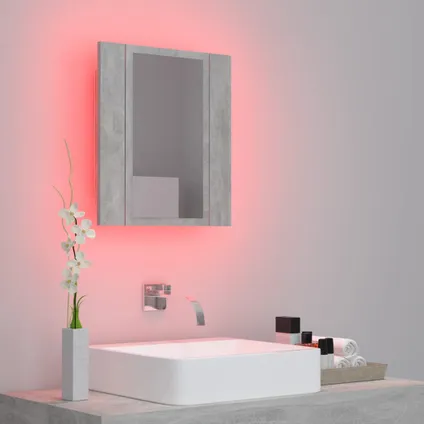 Maison du'monde - Badkamerkast met spiegel en LED 40x12x45 cm acryl betongrijs 5
