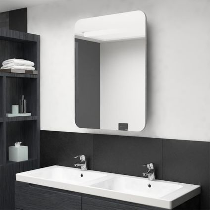 Maison du'monde - Armoire de salle de bain à miroir LED gris béton 60x11x80 cm
