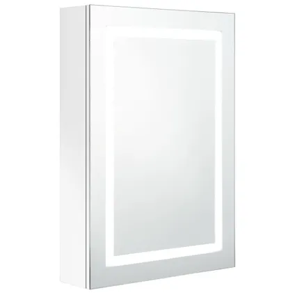Maison du'monde - Armoire de salle de bain à miroir LED Blanc brillant 50x13x70cm 2