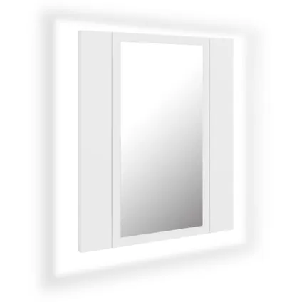 Maison du'monde - Badkamerkast met spiegel en LED 40x12x45 cm acryl wit 2