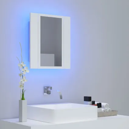 Maison du'monde - Armoire salle de bain à miroir LED Blanc 40x12x45 cm Acrylique 3