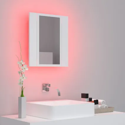 Maison du'monde - Armoire salle de bain à miroir LED Blanc 40x12x45 cm Acrylique 5