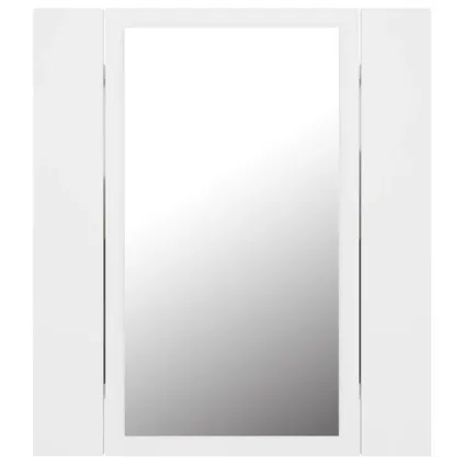 Maison du'monde - Badkamerkast met spiegel en LED 40x12x45 cm acryl wit 9