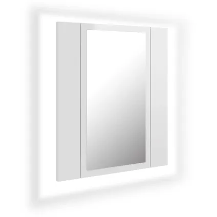 Maison du'monde - Badkamerkast met spiegel en LED 40x12x45 cm acryl hoogglans wit 2