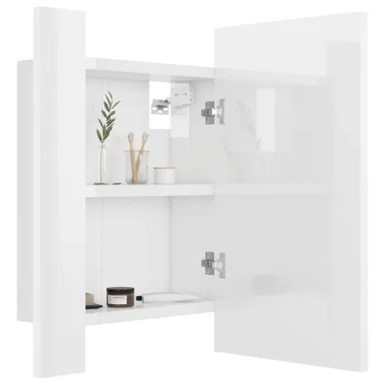 Maison du'monde - Badkamerkast met spiegel en LED 40x12x45 cm acryl hoogglans wit 7