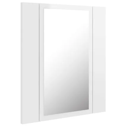Maison du'monde - Badkamerkast met spiegel en LED 40x12x45 cm acryl hoogglans wit 8