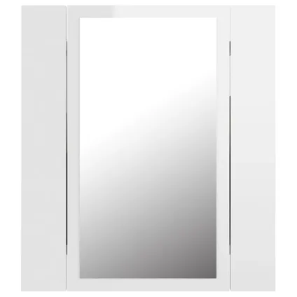 Maison du'monde - Badkamerkast met spiegel en LED 40x12x45 cm acryl hoogglans wit 9