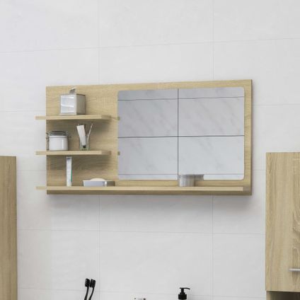 Maison du'monde - Miroir de salle de bain chêne sonoma bois d’ingénierie