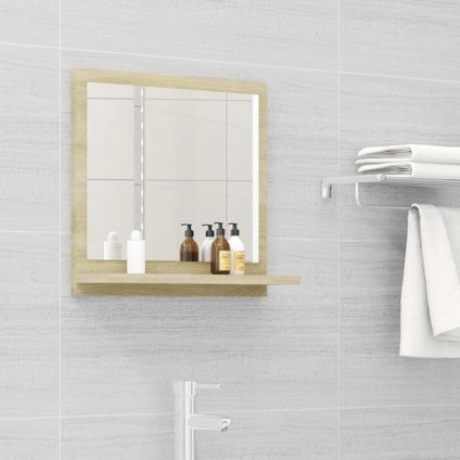 Maison du'monde - Miroir de salle de bain Blanc et chêne sonoma 40x10,5x37 cm