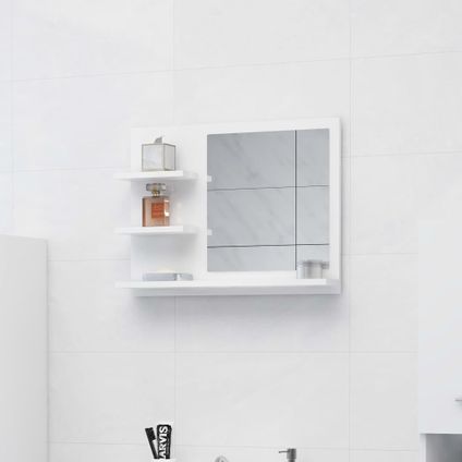 Maison du'monde - Miroir de salle de bain blanc brillant bois d’ingénierie