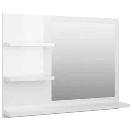 Maison du'monde - Miroir de salle de bain blanc brillant bois d’ingénierie 2
