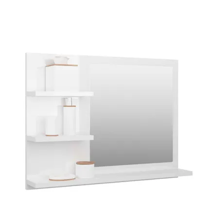 Maison du'monde - Miroir de salle de bain blanc brillant bois d’ingénierie 3