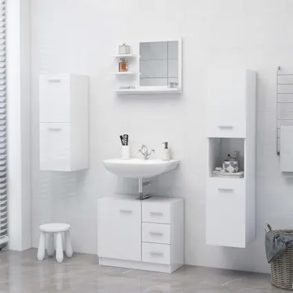 Maison du'monde - Miroir de salle de bain blanc brillant bois d’ingénierie 6