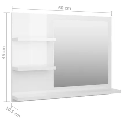 Maison du'monde - Badkamerspiegel 60x10,5x45 cm spaanplaat hoogglans wit 7
