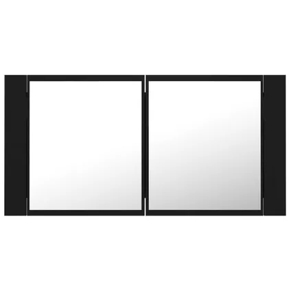 Maison du'monde - Badkamerkast met spiegel en LED 90x12x45 cm acryl zwart 9