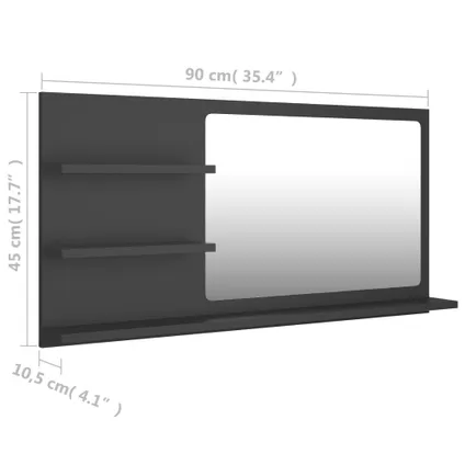 Maison du'monde - Miroir de salle de bain gris 90x10,5x45 cm bois d’ingénierie 7