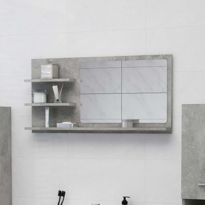 Maison du'monde - Miroir de salle de bain gris béton bois d’ingénierie
