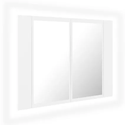 Maison du'monde - Armoire salle de bain à miroir LED Blanc 60x12x45 cm Acrylique 2