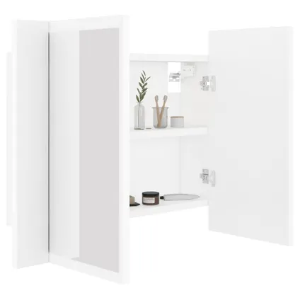 Maison du'monde - Armoire salle de bain à miroir LED Blanc 60x12x45 cm Acrylique 7