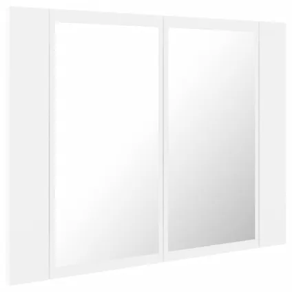 Maison du'monde - Armoire salle de bain à miroir LED Blanc 60x12x45 cm Acrylique 8