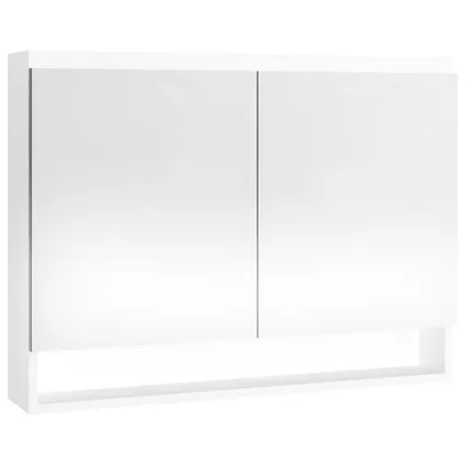 Maison du'monde - Badkamerkast met spiegel 80x15x60 cm MDF glanzend wit 4