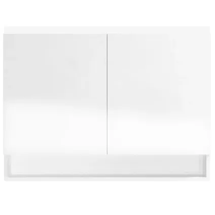 Maison du'monde - Badkamerkast met spiegel 80x15x60 cm MDF glanzend wit 5
