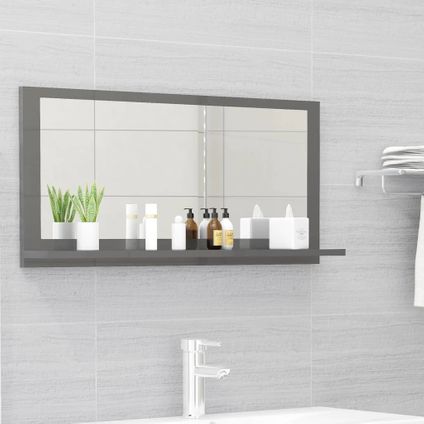 Maison du'monde - Miroir de salle de bain Gris brillant 80x10,5x37 cm Aggloméré