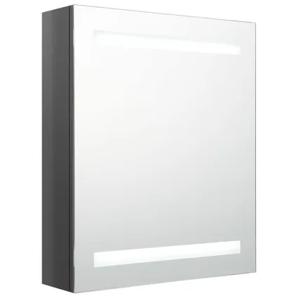 Maison du'monde - Badkamerkast met spiegel LED 50x14x60 cm glanzend grijs 2