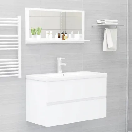 Maison du'monde - Miroir de salle de bain Blanc 80x10,5x37 cm Aggloméré 6