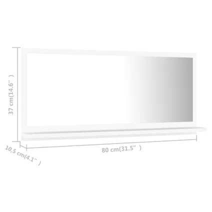 Maison du'monde - Miroir de salle de bain Blanc 80x10,5x37 cm Aggloméré 7