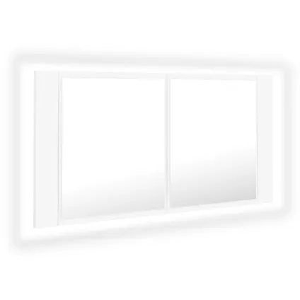Maison du'monde - Armoire salle de bain à miroir LED Blanc 90x12x45 cm Acrylique 2