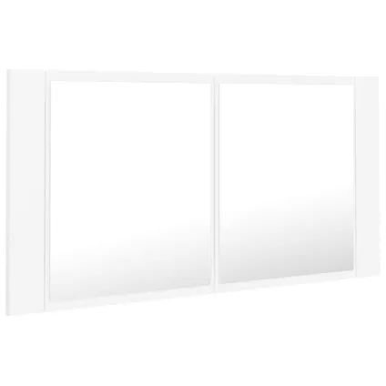 Maison du'monde - Armoire salle de bain à miroir LED Blanc 90x12x45 cm Acrylique 8