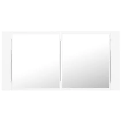 Maison du'monde - Armoire salle de bain à miroir LED Blanc 90x12x45 cm Acrylique 9