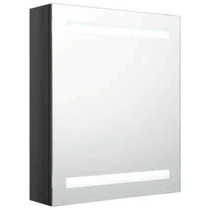 Maison du'monde - Badkamerkast met spiegel en LED 50x14x60 cm glanzend zwart 2