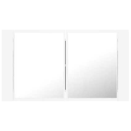 Maison du'monde - Armoire salle de bain à miroir LED Blanc 80x12x45 cm Acrylique 9