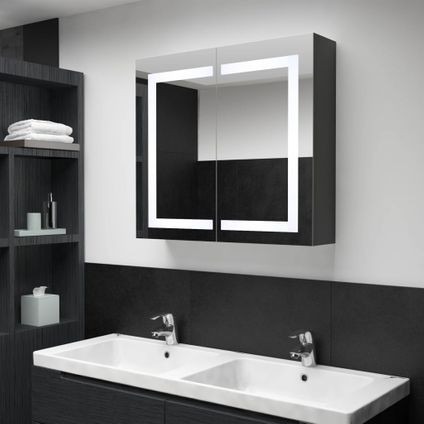 Maison du'monde - Badkamerkast met spiegel en LED 80x12,2x68 cm