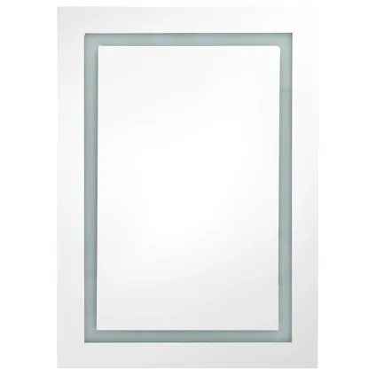 Maison du'monde - Badkamerkast met spiegel en LED 50x13x70 cm wit en eikenkleurig 4