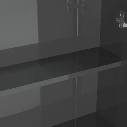 Maison du'monde - Badkamerkast met spiegel 60x15x75 cm MDF glanzend grijs 7